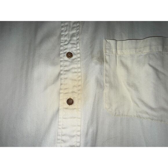 Cambridge Classics Men’s Button Down Shirt L Yellow Long Sleeve Grandad Collar - Picture 3 of 4